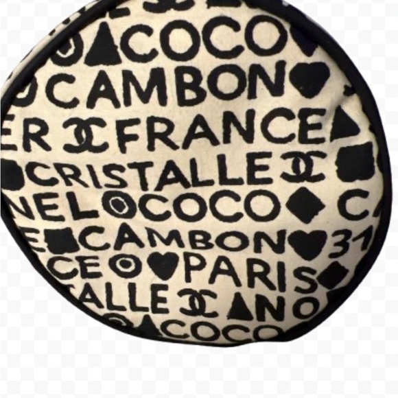 CHANEL Vintage Black & White 1991 Cosmetic Lingerie Travel Tie String Cinch Tote - Picture 2 of 6